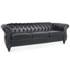 84.65" PU Leather Rolled Arm Chesterfield 3-Seater Sofa with Birch Legs - 4 of 4