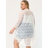 Agnes Orinda Women's Plus Size Lace Sheer High Low 3/4 Sleeve Open Front Cardigans - 4 of 4