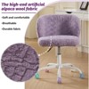 RISOKEYS ‌Office Chair - Faux Fur Makeup Vanity Chair, Adjustable Swivel Desk Chair with Sturdy Metal Base and Colored Wheels,for Home,Office - 2 of 4