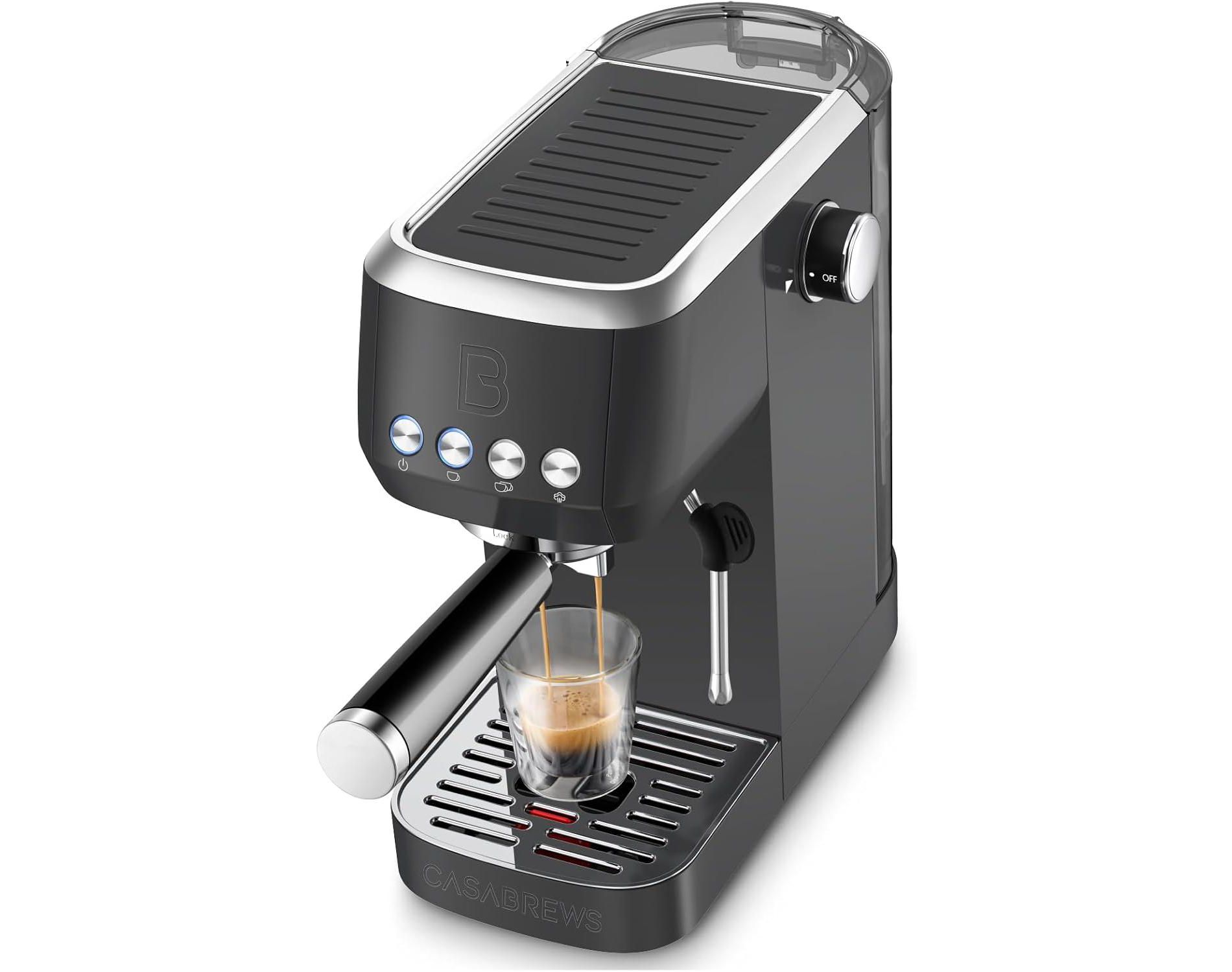 CASABREWS 3700Essential Espresso Machine, 20-Bar, Milk Frother, Volume Control, 43.9 oz Removable Water Tank
