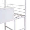 NicBex Twin Size Bunk Bed Classic House Shape Loft Bed Metal Bed Frame with Blackboard, Guardrails, Slide and Ladder, No Box Spring Required - 4 of 4