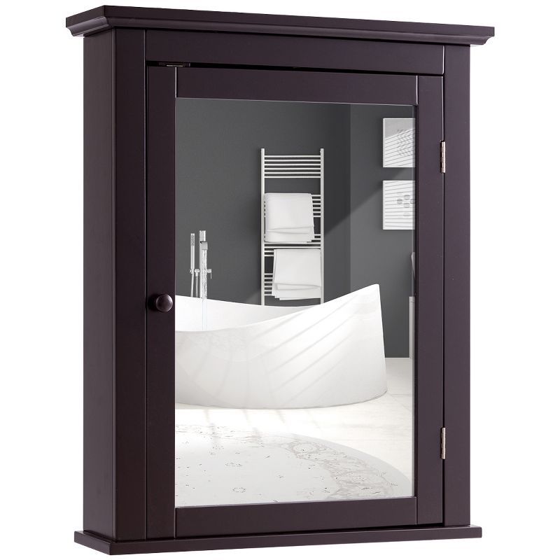 Tangkula Bathroom Wall Mounted Cupboard Mirrored Storage Cabinet Adjustable Shelf, 2 of 10