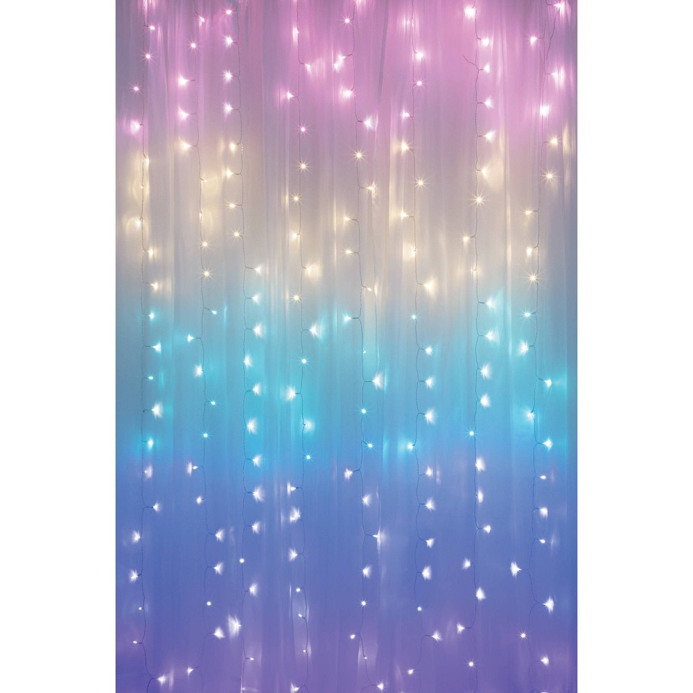 Photos - Floodlight / Street Light 4.2'x5' 112 LED Curtain String Lights Pastel - West & Arrow: USB/Battery,