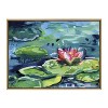 Kate and Laurel Sylvie Lily Pad By The Shore Framed Canvas by Rachel Christopoulos, 28x38, Natural - 2 of 4