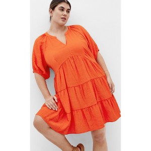 Women's Plus Size DRESS KARA - Tangerine | CITY CHIC - 1 of 4
