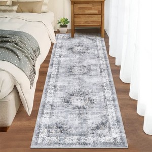 Vintage Area Rugs for Living Room, Machine Washable Soft Distressed Area Rug, Low Pile Non Slip Throw Floor Carpet - 1 of 4
