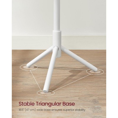White Solid Wood Tree-Shaped Coat Rack with 8 Hooks