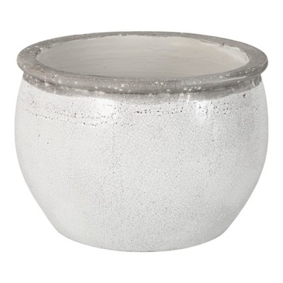 Modern Ceramic Planter and Flower Pot for Home Decor - Indoor or Outdoor Use - Minimalist Design That Elevates Any Room, Patio, or Garden - 9" White