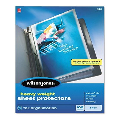 Wilson Jones Heavyweight Top-Loading Sheet Protectors Letter 50/Box 21410
