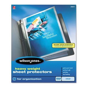 Wilson Jones Heavyweight Top-Loading Sheet Protectors Letter 50/Box 21410 - 1 of 2