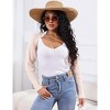 Womens Sweater Bolero Open Front Cropped Sweater Cardigan Long Sleeve Rib Knit Tops Cropped Cardigan Shrugs for Sleeveless Dress - 4 of 4