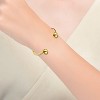 Guili Stylish 14K Yellow Gold Plated Ball-Capped Open Cuff Bangle Bracelet – Elegant, Trendy Jewelry for Teens, Perfect for Any Occasion - 2 of 3