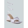 Pristine Satin Strap Triangular Block Heel Sandals Women - 2 of 4