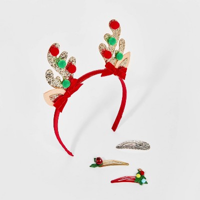Girls' Reindeer Headband and Clip Set - Cat & Jack™