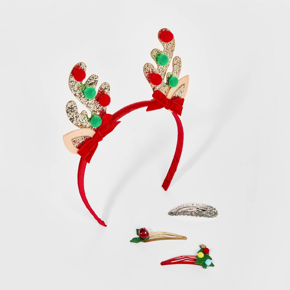 Girls' Reindeer Headband and Clip Set - Cat & Jack