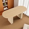 62.9" Oval Farmhouse Dining Table for 6 with Wood Strip Pedestal Base, Rustic Kitchen Table for Dining Room, MDF Surface, Easy Assembly - 4 of 4