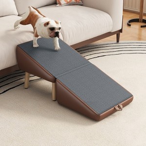 GDFStudio Burke Upholstered Ottoman, Foldable Pet Step for Couch