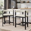 Christopher Knight Home Set of 2 Adrian Rubberwood Upholstered Open Back Counter Height Barstools Beige/Black - 2 of 4