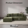 Coucheta 108" Boneless Sectional Cloud Couch Collection - L-Shape with Chaise, Corduroy Fabric, Modern Modular, No Assembly, Multiple Colors - 2 of 4