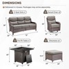 Gymojoy Outdoor Fire Pit Table with Sofa Swivel Chair 6-inch Thick Cushion Furniture Set - 2 of 4