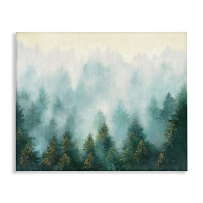 Stupell Industries Abstract Pine Forest Landscape with Mist Green Painting