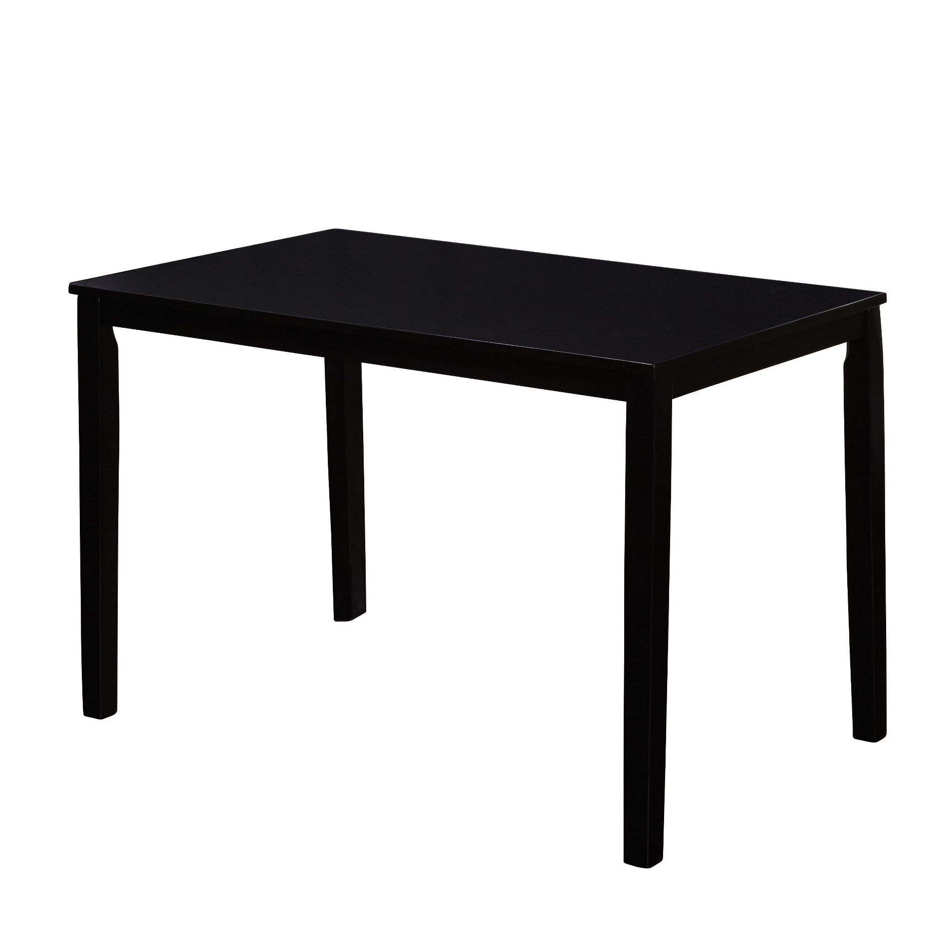 Buylateral Shaker Rectangular Dining Table Black: Transitional Style, Rubberwood, Seats 4