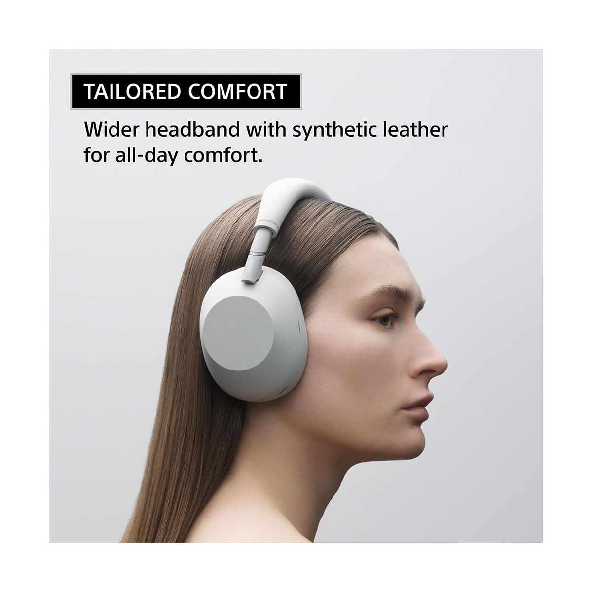 Sony WH-1000XM6 Wireless Noise Canceling Headphones, Platinum Silver with Wood Headphone Stand - thumbnail 10