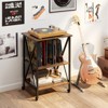 Tangkula Record Player Stand with Charging Station 3-Tier Turntable Stand with Adjustable Shelf - 2 of 4