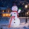 Christmas Decoration Lighted Snowman with Candy Cane – 5.7FT Pre-lit Pull-Up Design with 210 White LEDs, Perfect for Outdoor/Indoor Christmas Gift - 2 of 4