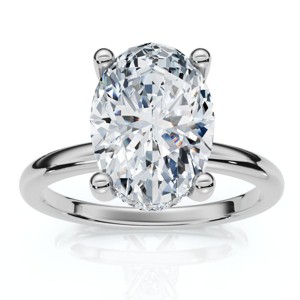 Pompeii3 2 1/10Ct Oval Diamond Side Halo Engagement Ring 14k Gold or Platinum Lab Created - 1 of 4