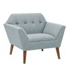 Ridstar Upholstered Modern Soft Lounge Chair & Accent Chair With Arm Support And Solid Leg-Light Blue - 3 of 4
