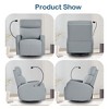 PAGED Modern Swivel Recliner Chair, PU Leather Nursery Rocking Chair with Phone Holder, Comfy Accent Chair for Bedroom, Living Room - 4 of 4