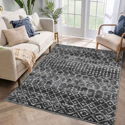 Area Rugs Boho Moroccan Rugs for Living Room Carpet Abstract Rugs for Bedroom Soft Distressed Rug