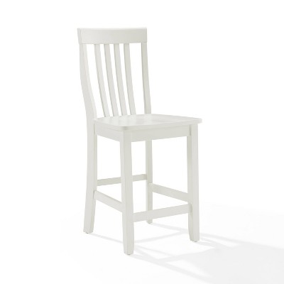 Classic Schoolhouse 24" White Wood Counter Stool Set