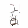 FONTOI 8 Tiered Indoor Plant Shelf, Metal Plant Flower Holder Stand, S-Shaped Plant Rack for Home, Patio, Black & Dark Walnut, 10.2"*61"*19.6" - 3 of 4