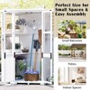 Gulches 63" Garden Wood Storage Cabinet Outdoor Tool Storage Shed, Greenhouse w/ Waterproof- Roof and Lockable Door for Backyard,Patio, Lawn, White - 4 of 4