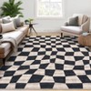 Washable Modern Geometric Checkerboard Rugs Non Slip Indoor Abstract Soft Carpet for Living Room Bedroom Low Pile Area Rugs Room Decor - 4 of 4