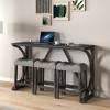SKRAN Industrial Style Dining Table,4 Piece Dining Table Set With 3 Cushion Stools And Table Set With Power Outlet For Living Room,  Game Room - 2 of 4