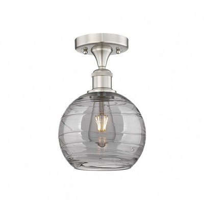 Athens Deco Swirl - 1 Light Semi-Flush Mount In Industrial Style-11.5 Inches Tall and 7.5 Inches Wide