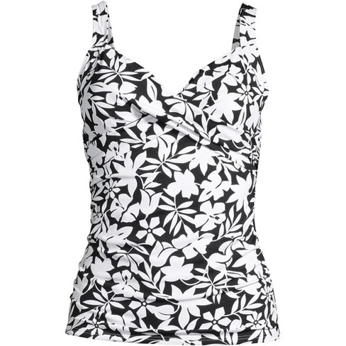 Lands' End Women's D-cup Chlorine Resistant V-neck Wrap Underwire Tankini  Swimsuit Top Adjustable Straps - 6 - Black Havana Floral : Target