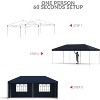 10x20FT Pop Up Canopy Tent with Sidewalls, Portable Outdoor Canopy - 3 of 4