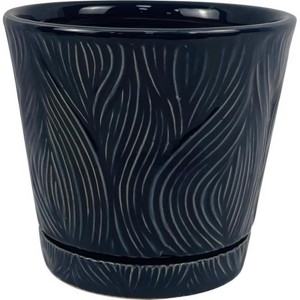 Border Concepts Ceramic Delica Loom Planter - 5.25 in. - Denim - Case of 6 - 1 of 1