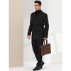 Lars Amadeus Men's Middle Length Double Breasted Notch Lapel Belted Pea Coats - 4 of 4