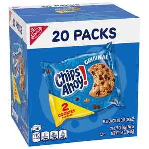 CHIPS AHOY! Original Chocolate Chip Cookies, 20 Snack Packs (2 Cookies Per Pack) - 1 of 4