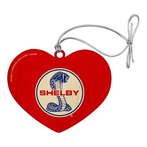 Shelby Cobra Patriotic Logo Heart Love Wood Christmas Tree Holiday Ornament - 1 of 3