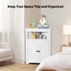 VEVOR 32" Corner Storage Cabinet, 3 Tiers Small Storage Cabinet with 2 Wooden Doors & Adjustable Shelves, Freestanding Corner Kitchen Cabinet - 4 of 4