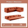 Circle Fleece Compression Mahjong Convertible L-Shaped Sectional Sofas Bed with 4 Pillows and No Assembly Required - 3 of 4