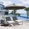 CLIHOME 11 ft. Outdoor LED Lamp Cantilever Umbrella 360-degree Rotation Patio Offset Umbrella with Base - 4 of 4