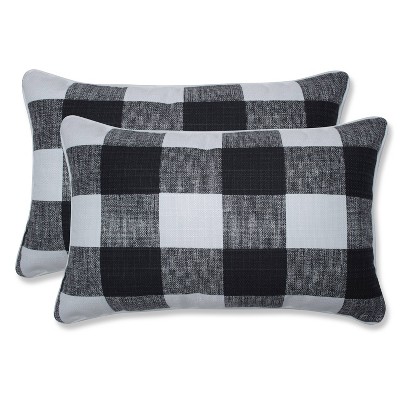 2pk Anderson Rectangular Throw Pillows Black - Pillow Perfect