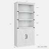 Farmhouse Bookshelves and White Bookcases with Doors for Home Office, Living Room, Bedroom - 2 of 4